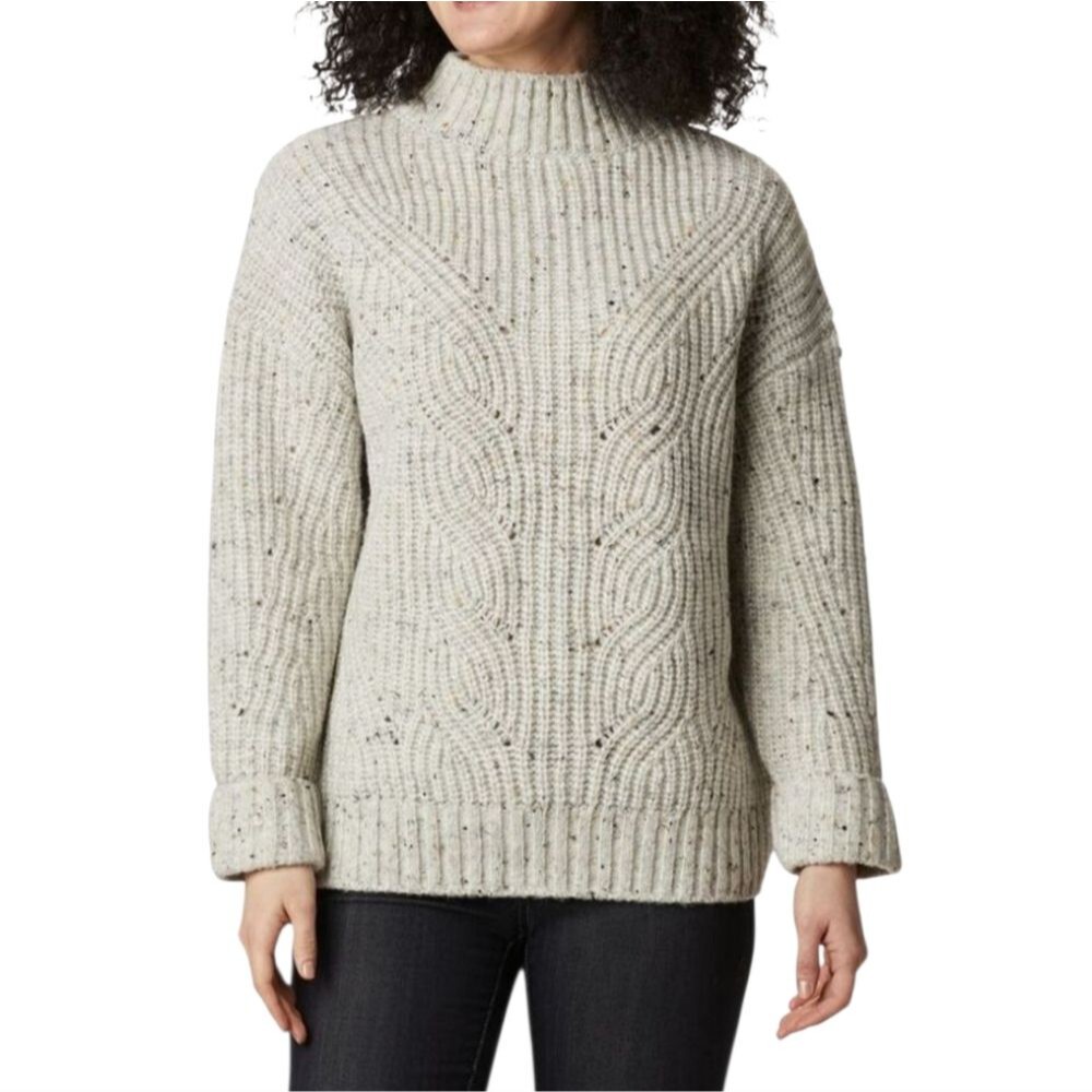 Columbia Pine Street Women's Knit Wool Blend Grey Cream Sweater sz M